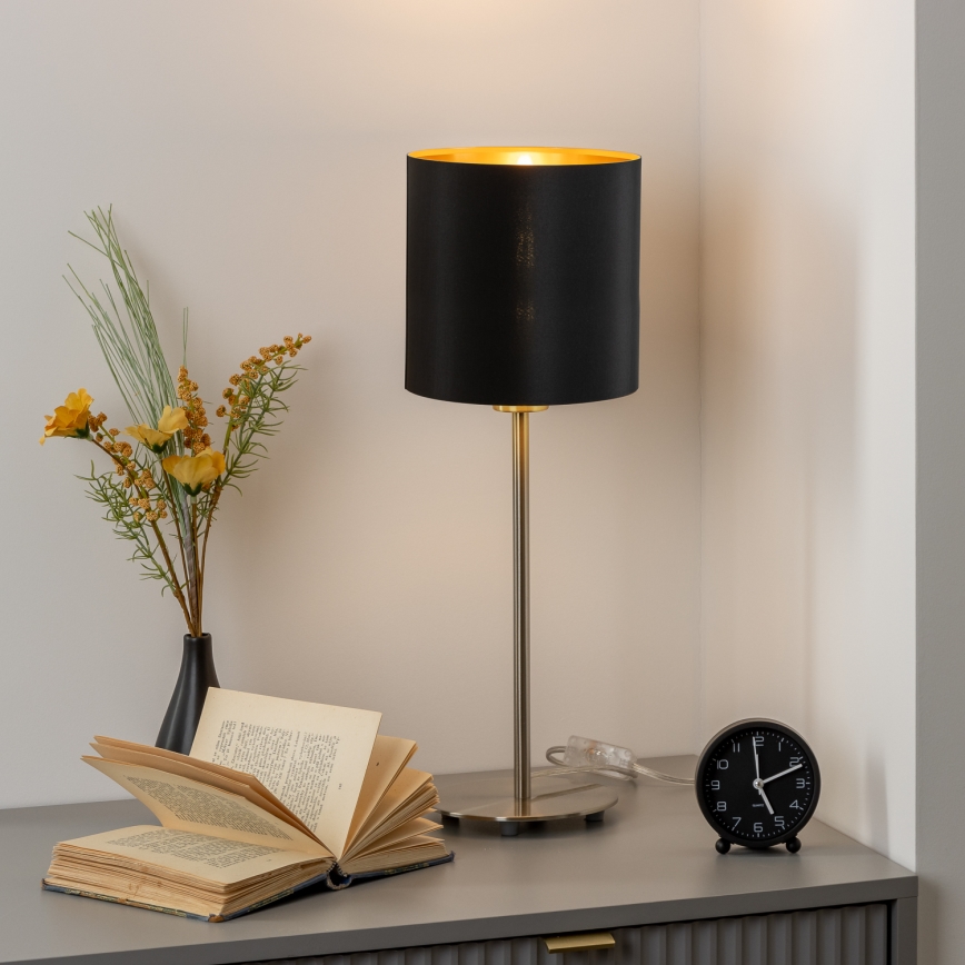 Eglo - LED Laualamp TUNJA 1xE27/60W/230V 38,5 cm matt kroom/must