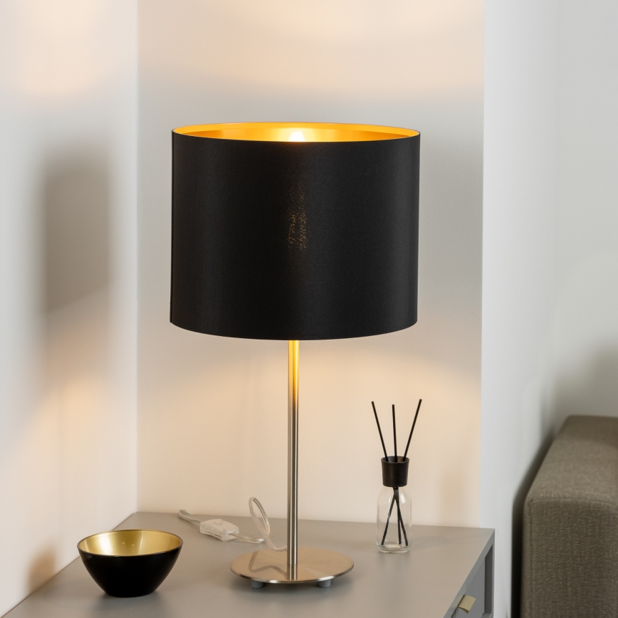 Eglo - LED  Laualamp TUNJA 1xE27/60W/230V 38,5 cm matt kroom/must