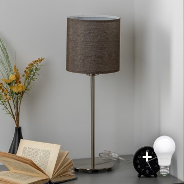 Eglo - LED  Laualamp TUNJA 1xE27/60W/230V 38,5 cm matt kroom/pruun