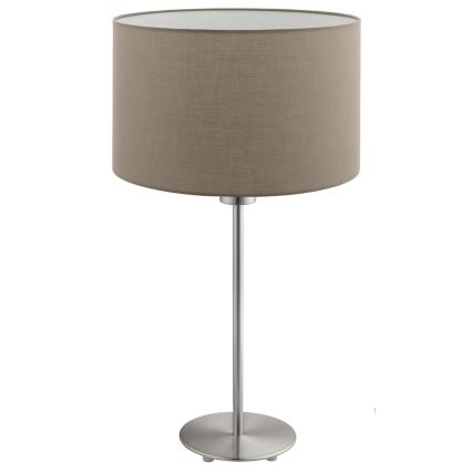 Eglo - LED  Laualamp TUNJA 1xE27/60W/230V 38,5 cm matt kroom/taupe