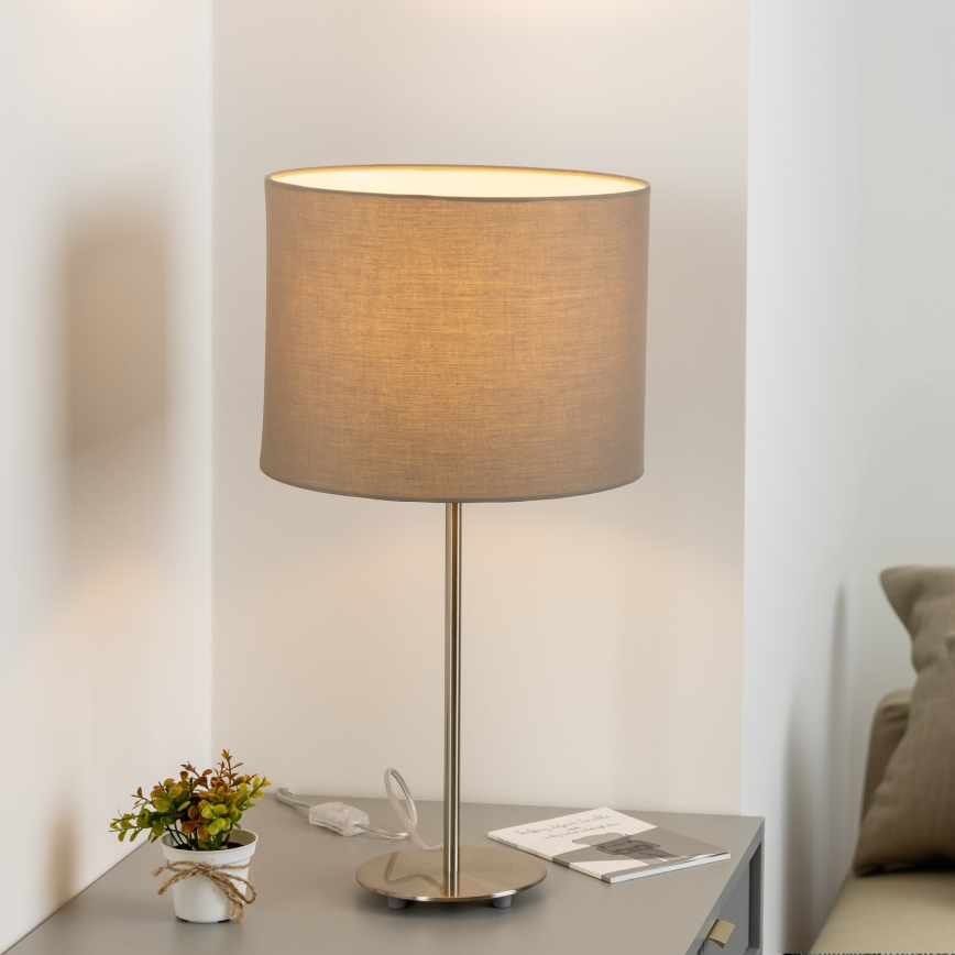 Eglo - LED  Laualamp TUNJA 1xE27/60W/230V 38,5 cm matt kroom/taupe