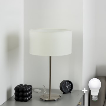 Eglo - LED  Laualamp TUNJA 1xE27/60W/230V 38,5 cm matt kroom/valge