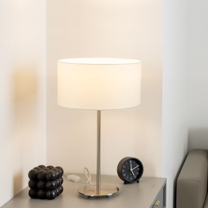 Eglo - LED  Laualamp TUNJA 1xE27/60W/230V 38,5 cm matt kroom/valge