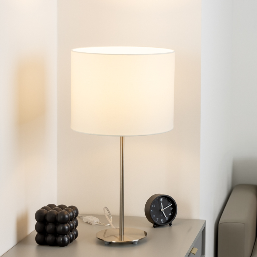 Eglo - LED  Laualamp TUNJA 1xE27/60W/230V 38,5 cm matt kroom/valge