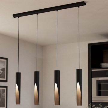 Eglo - LED Lühter 4xGU10/4,5W/230V 3000K must/pruun