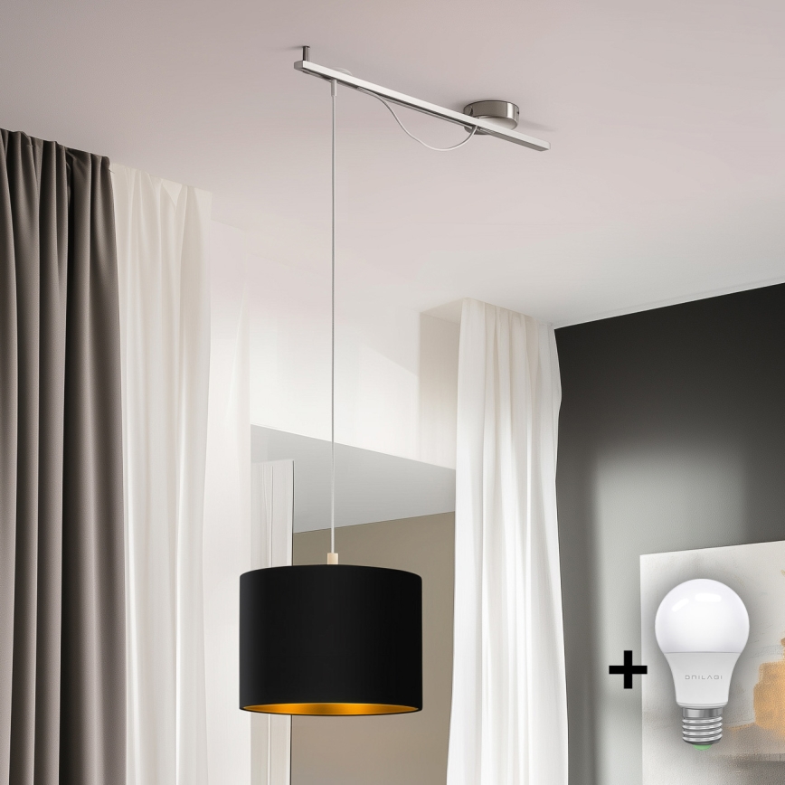 Eglo - LED Lühter CALCENA 1xE27/60W/230V kroom/must
