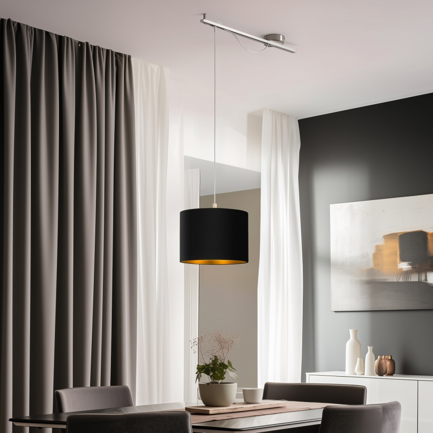 Eglo - LED Lühter CALCENA 1xE27/60W/230V kroom/must