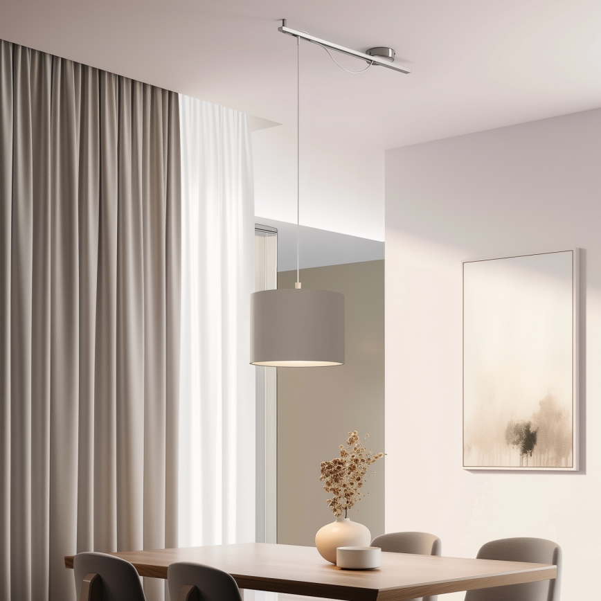 Eglo - LED Lühter CALCENA 1xE27/60W/230V kroom/taupe