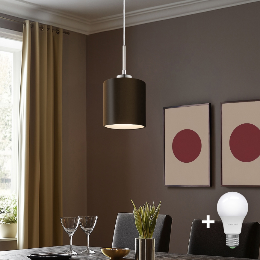 Eglo - LED Lühter TUNJA 1xE27/60W/230V pruun