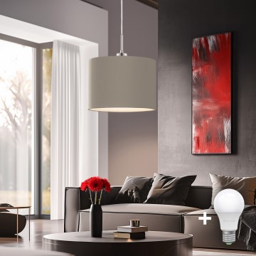 Eglo - LED Lühter TUNJA 1xE27/60W/230V taupe