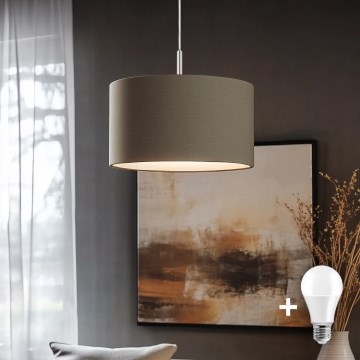 Eglo - LED Lühter TUNJA 1xE27/60W/230V taupe