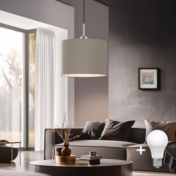 Eglo - LED Lühter TUNJA 1xE27/60W/230V taupe