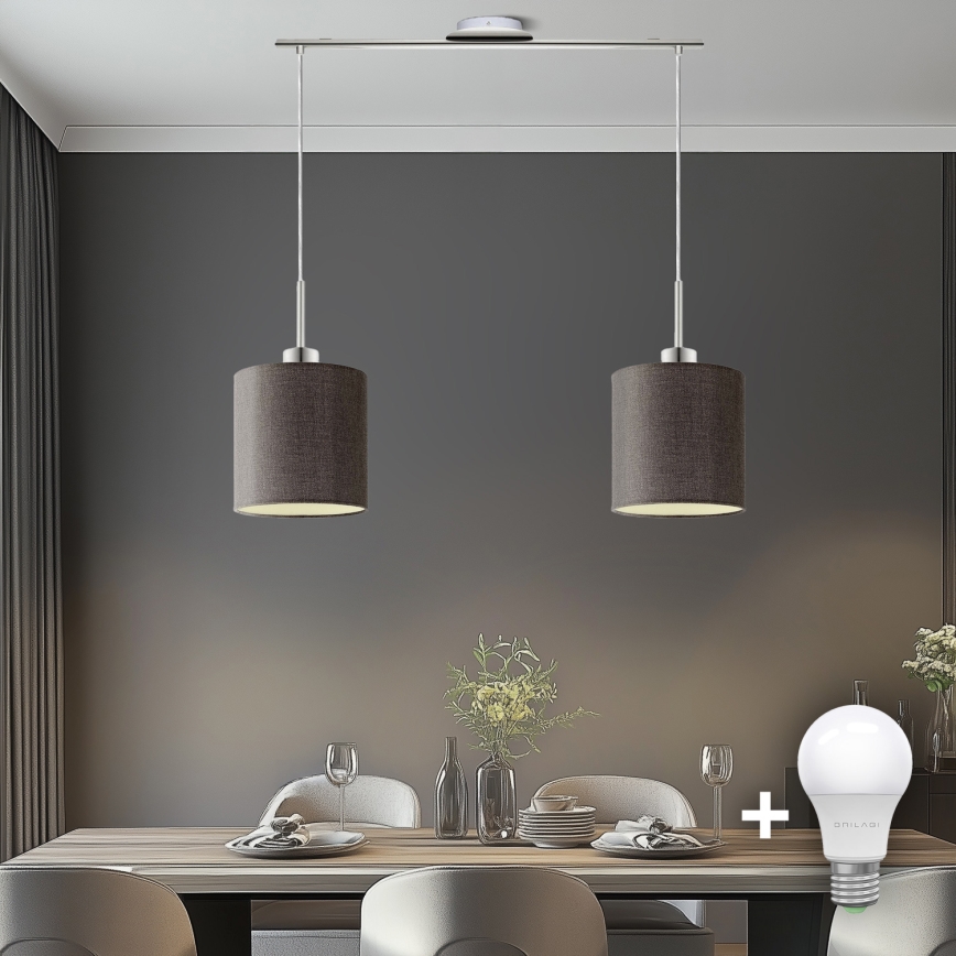 Eglo - LED Lühter TUNJA 2xE27/60W/230V pruun