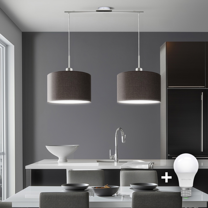 Eglo - LED Lühter TUNJA 2xE27/60W/230V pruun
