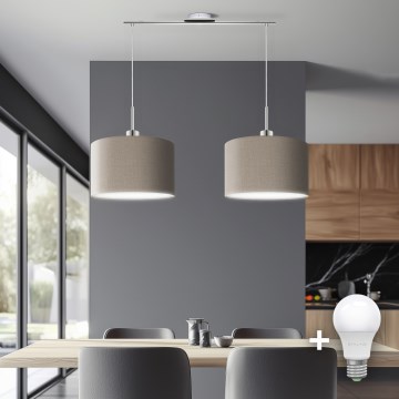 Eglo - LED Lühter TUNJA 2xE27/60W/230V taupe