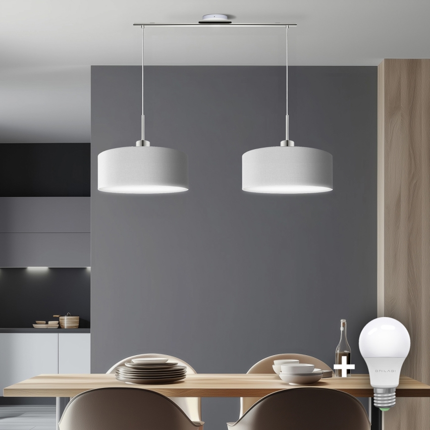 Eglo - LED Lühter TUNJA 2xE27/60W/230V valge