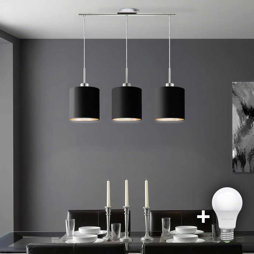 Eglo - LED  Lühter TUNJA 3xE27/60W/230V must