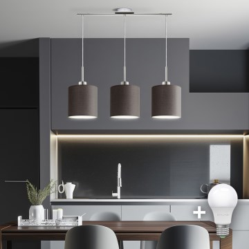 Eglo - LED  Lühter TUNJA 3xE27/60W/230V pruun