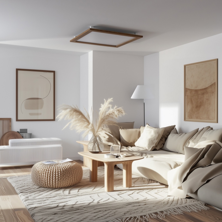 Eglo - LED pinnale kinnitatav paneel SALOBRENA WOOD LED/31W/230V 64x64 cm pruun