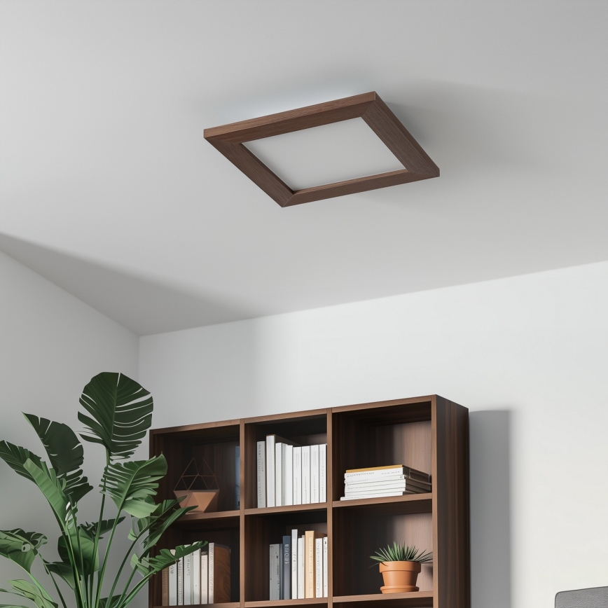 Eglo - LED Pinnale kinnitatav valguspaneel SALOBRENA-RW WOOD LED/17W/230V 2700/4000K 34x34 cm tumepruun