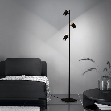 Eglo - LED Põrandalamp 3xGU10/4,5W/230V 3000K must/pruun