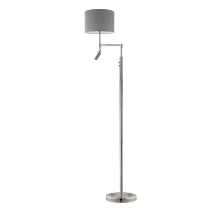 Eglo - LED Põrandalamp TUNJA 1xE27/60W/230V + LED/2,1W d. 30 cm matt kroom/hall