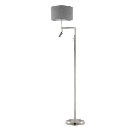 Eglo - LED Põrandalamp TUNJA 1xE27/60W/230V + LED/2,1W d. 38 cm matt kroom/hall