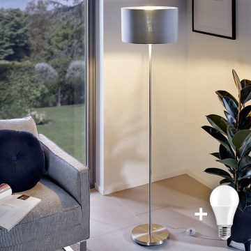 Eglo - LED  Põrandalamp TUNJA 1xE27/60W/230V matt kroom/hall