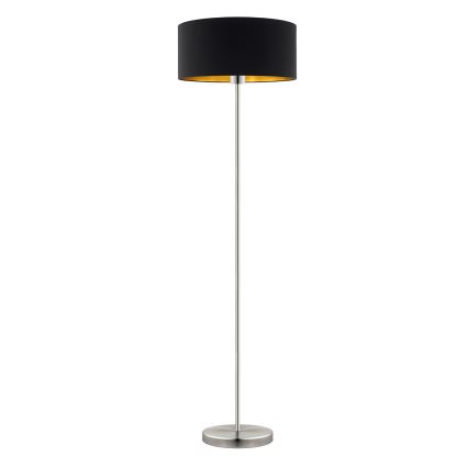 Eglo - LED Põrandalamp TUNJA 1xE27/60W/230V matt kroom/must
