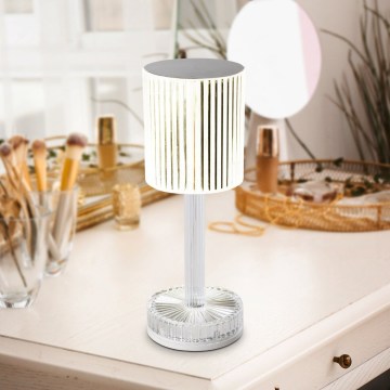 Eglo - LED RGB hämardatav laetav laualamp LED/800 mAh läbipaistev