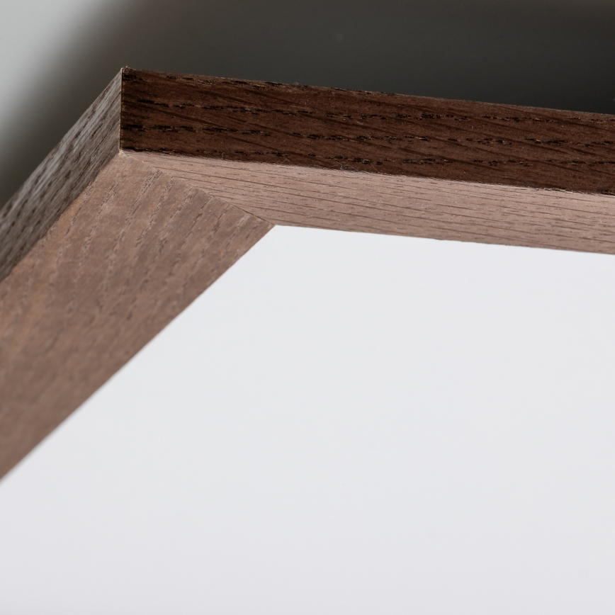 Eglo - LED RGB Hämardatav pinnale kinnitatav valguspaneel SALOBRENA-C WOOD LED/30,5W/230V 2700-6500K 64x64 cm tumepruun + kaugjuhtimispult