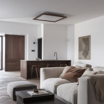 Eglo - LED RGB Hämardatav pinnale kinnitatav valguspaneel SALOBRENA-C WOOD LED/30,5W/230V 2700-6500K 64x64 cm tumepruun + kaugjuhtimispult