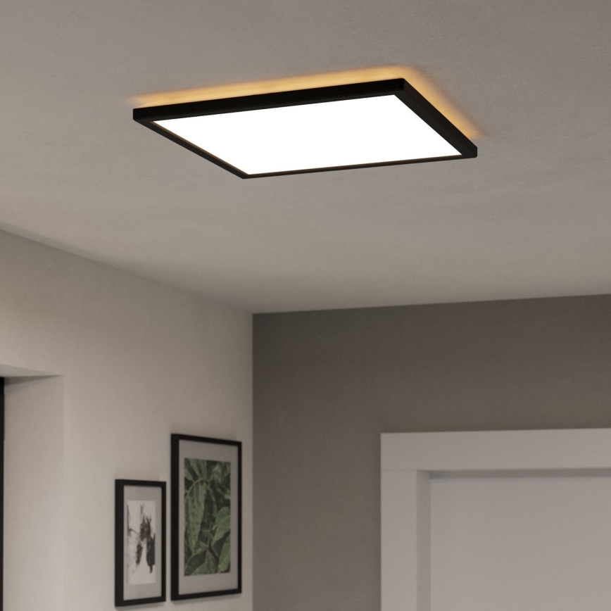Eglo - LED RGBW Hämardatav laevalgusti vannituppa LED/17,6W/230V 2700-6500K 39x39 cm IP44 must ZigBee