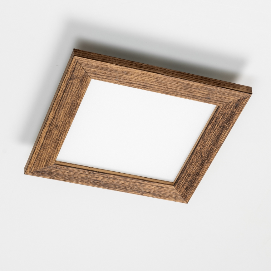 Eglo - LED RGBW hämardatav pinnapealne paneel SALOBRENA-C WOOD LED/16W/230V 2700-6500K 34x34 cm pruun + kaugjuhtimispult