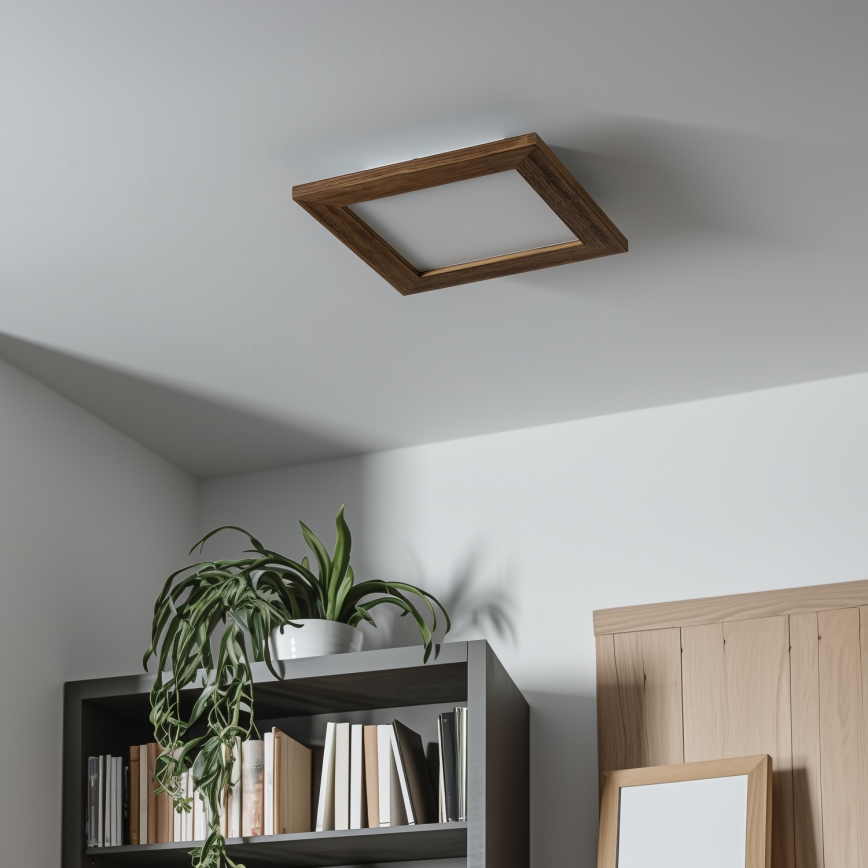 Eglo - LED RGBW hämardatav pinnapealne paneel SALOBRENA-C WOOD LED/16W/230V 2700-6500K 34x34 cm pruun + kaugjuhtimispult