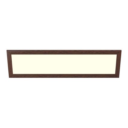 Eglo - LED RGBW Hämardatav pinnale kinnitatav/süvistatav panel SALOBRENA-C WOOD LED/34W/230V 2700-6500K 34x124 cm tumepruun + kaugjuhtimispult