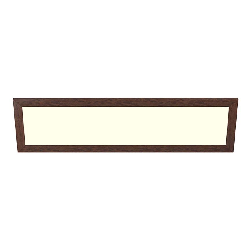 Eglo - LED RGBW Hämardatav pinnale kinnitatav/süvistatav panel SALOBRENA-C WOOD LED/34W/230V 2700-6500K 34x124 cm tumepruun + kaugjuhtimispult