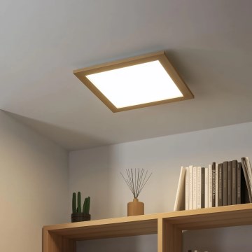 Eglo - LED RGBW Hämardatav pinnale kinnitatav valguspaneel SALOBRENA-C WOOD LED/21W/230V 2700-6500K 49,5x49,5 cm pruun + kaugjuhtimispult