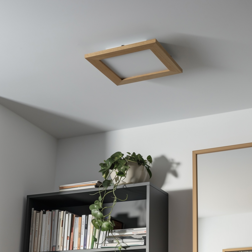 Eglo - LED RGBW hämardatav pinnale paigaldatav paneel SALOBRENA-C WOOD LED/16W/230V 2700-6500K 34x34 cm pruun + kaugjuhtimispult