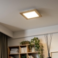 Eglo - LED RGBW hämardatav pinnale paigaldatav paneel SALOBRENA-C WOOD LED/16W/230V 2700-6500K 34x34 cm pruun + kaugjuhtimispult