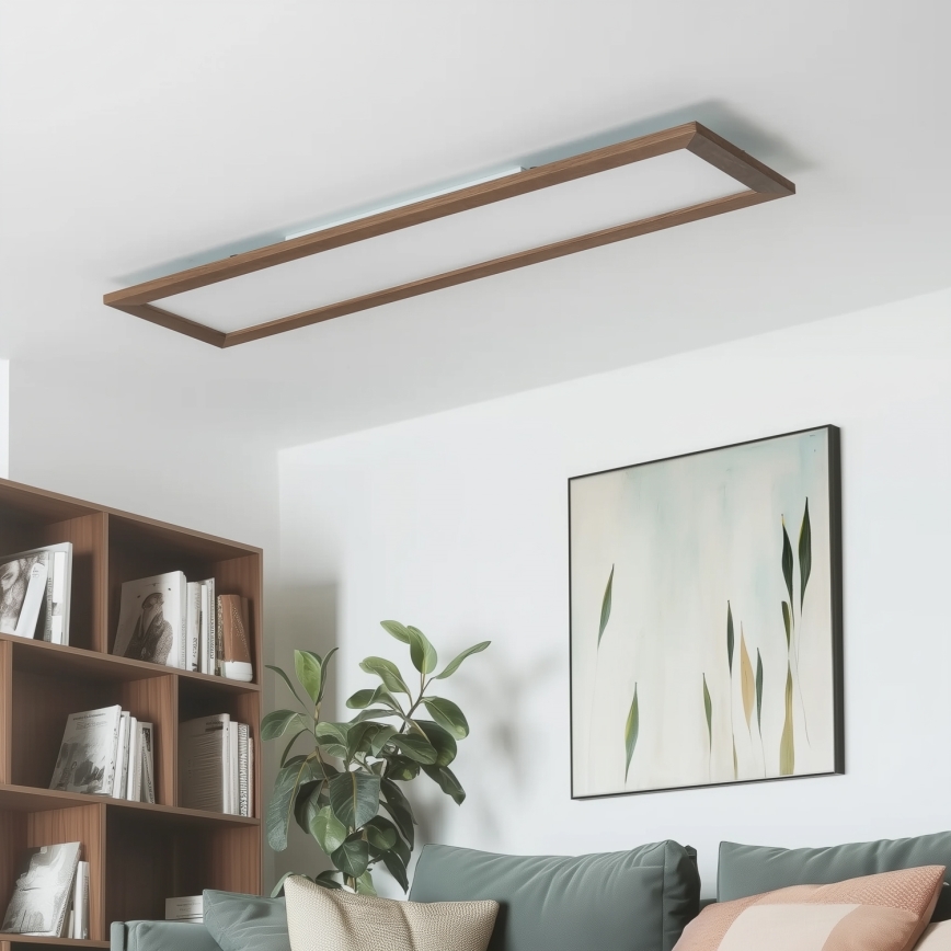 Eglo - LED RGBW hämardatav pinnapealne paneel SALOBRENA-C WOOD LED/34W/230V 2700-6500K 34x124 cm tumepruun + kaugjuhtimispult