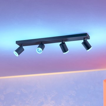 Eglo - LED RGBW hämardatav punktvalgusti 4xLED/3,7W/230V 2700-6500K must