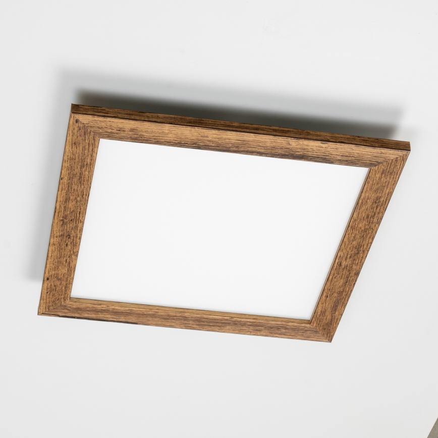 Eglo - LED RGBW Hämardatav pinnale kinnitatav valguspaneel SALOBRENA-C WOOD LED/21W/230V 2700-6500K 49,5x49,5 cm pruun + kaugjuhtimispult