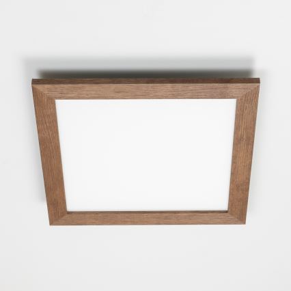 Eglo - LED RGBW Hämardatav pinnale kinnitatav valguspaneel SALOBRENA-C WOOD LED/21W/230V 2700-6500K 49,5x49,5 cm tumepruun + kaugjuhtimispult
