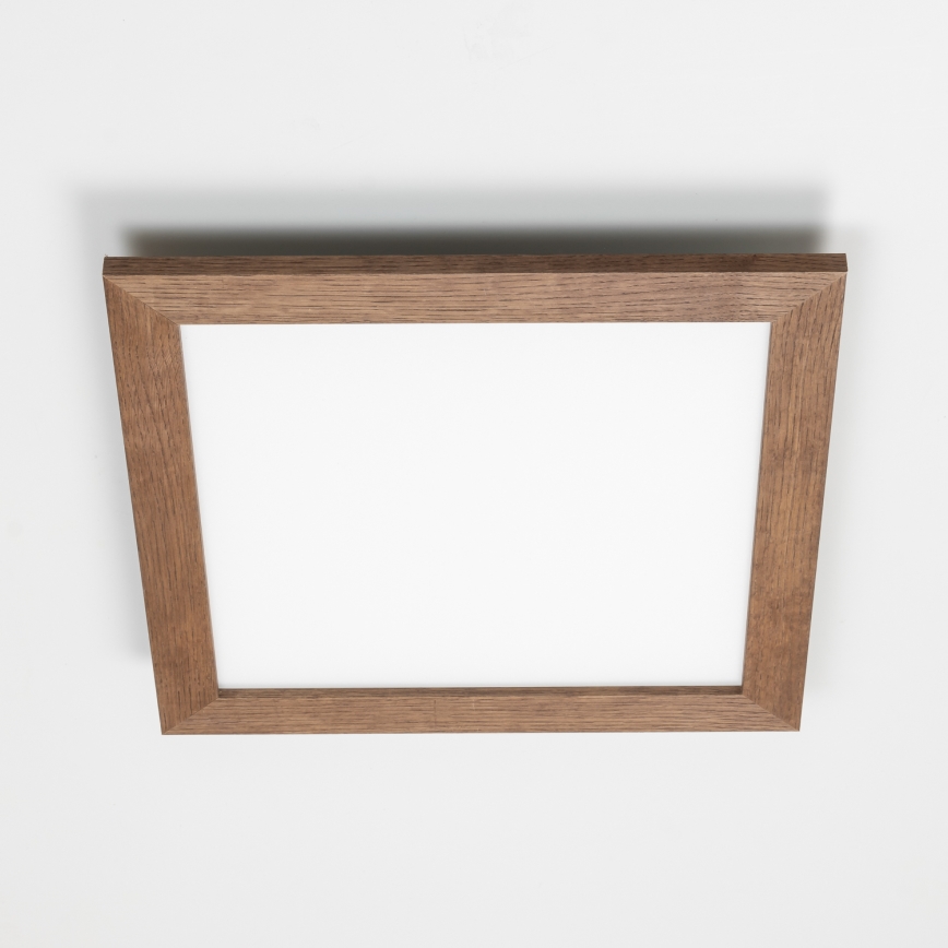 Eglo - LED RGBW Hämardatav pinnale kinnitatav valguspaneel SALOBRENA-C WOOD LED/21W/230V 2700-6500K 49,5x49,5 cm tumepruun + kaugjuhtimispult