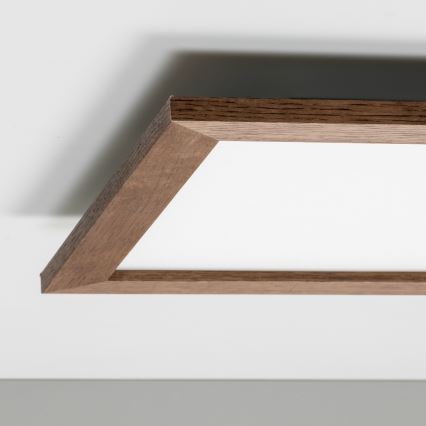 Eglo - LED RGBW Hämardatav pinnale kinnitatav valguspaneel SALOBRENA-C WOOD LED/21W/230V 2700-6500K 49,5x49,5 cm tumepruun + kaugjuhtimispult