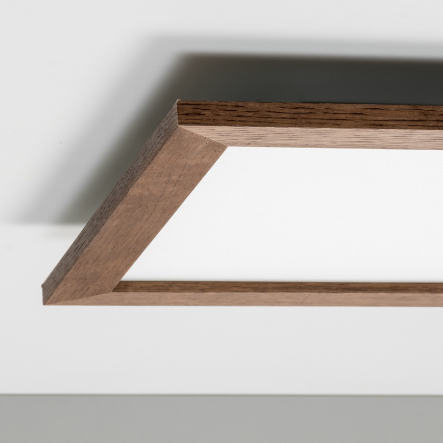 Eglo - LED RGBW Hämardatav pinnale kinnitatav valguspaneel SALOBRENA-C WOOD LED/21W/230V 2700-6500K 49,5x49,5 cm tumepruun + kaugjuhtimispult