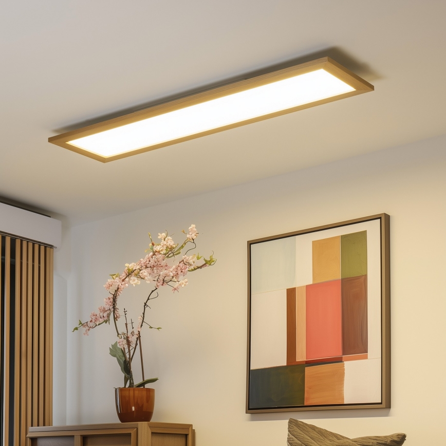 Eglo - LED RGBW Hämardatav valguspaneel SALOBRENA-C WOOD LED/31W/230V 2700-6500K 34x124 cm pruun + kaugjuhtimispult