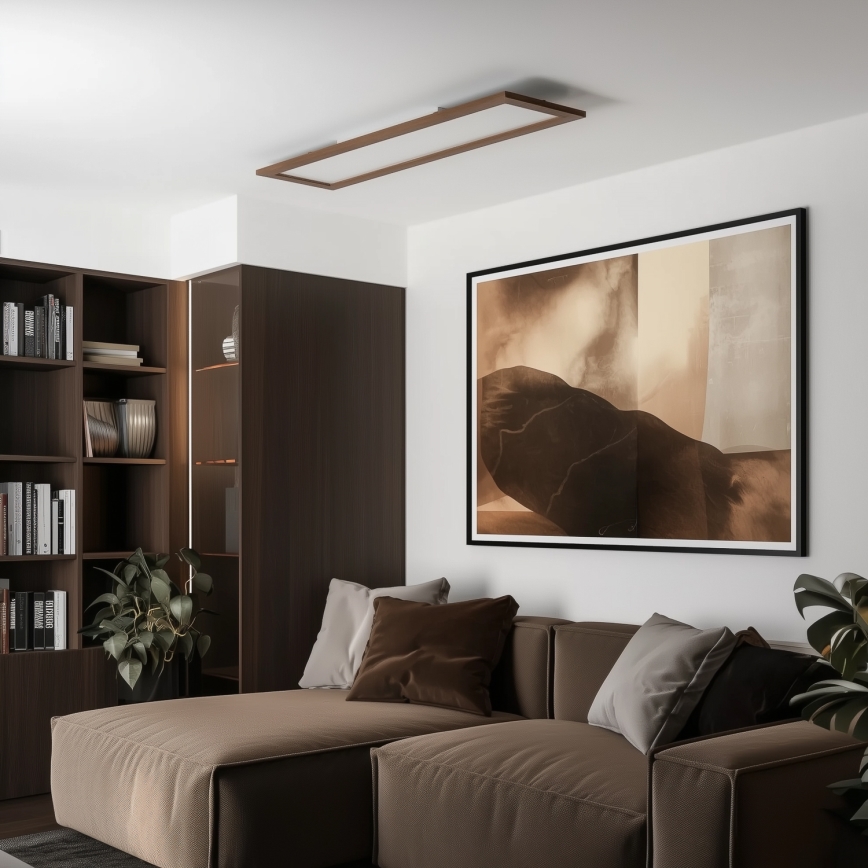 Eglo - LED RGBW Hämardatav valguspaneel SALOBRENA-C WOOD LED/31W/230V 2700-6500K 34x124 cm tumepruun + kaugjuhtimispult