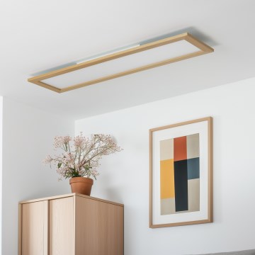 Eglo - LED RGBW Hämardatav valguspaneel SALOBRENA-C WOOD LED/31W/230V 2700-6500K 34x124 cm pruun + kaugjuhtimispult